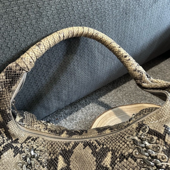 Michael Kors Snakeskin Patterned Hobo Shoulder Bag Purse AS IS - Picture 3 of 16
